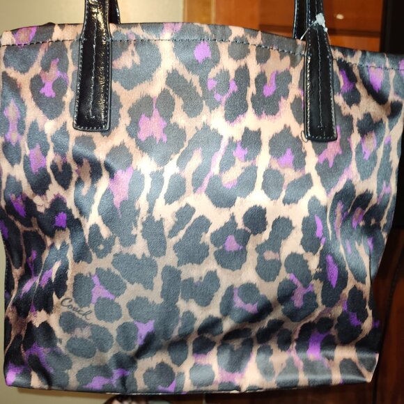 Coach ocelot purple lepord print bag NWT - Picture 4 of 7
